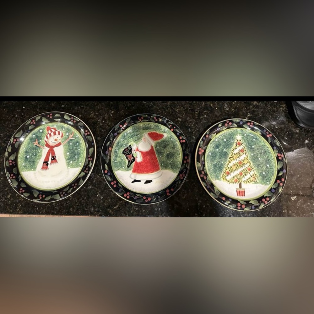 Christmas, Winter, Holiday Plates by Betty Whiteaker for Certified International